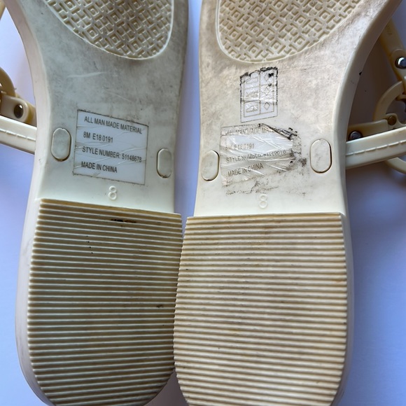 Tory Burch Mini Miler Jelly Thong Ivory Sandals Size 8 - Picture 5 of 6
